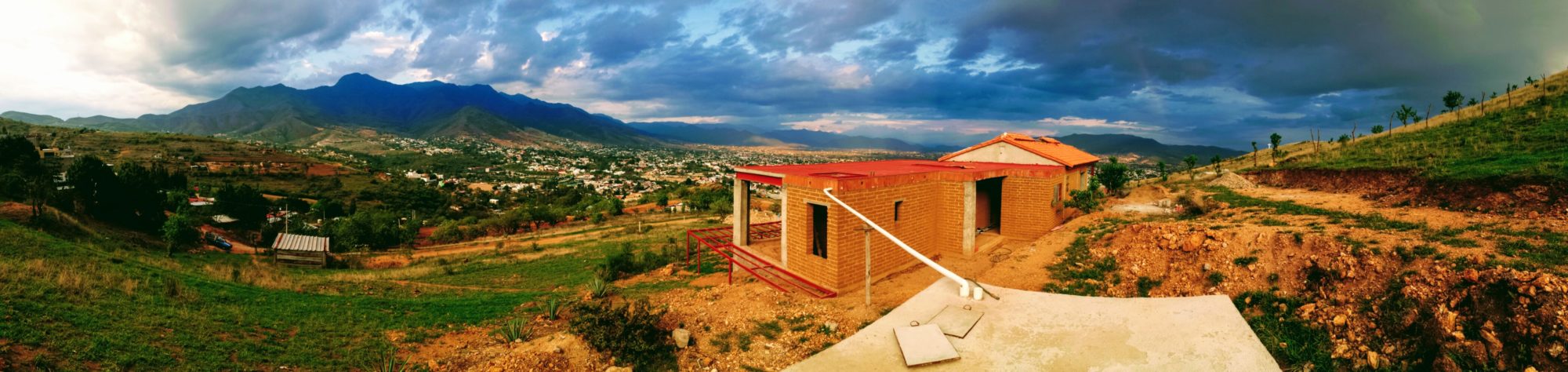 Our home atop a hill in Ejido Guadalupe Victoria, Oaxaca, Mexico.