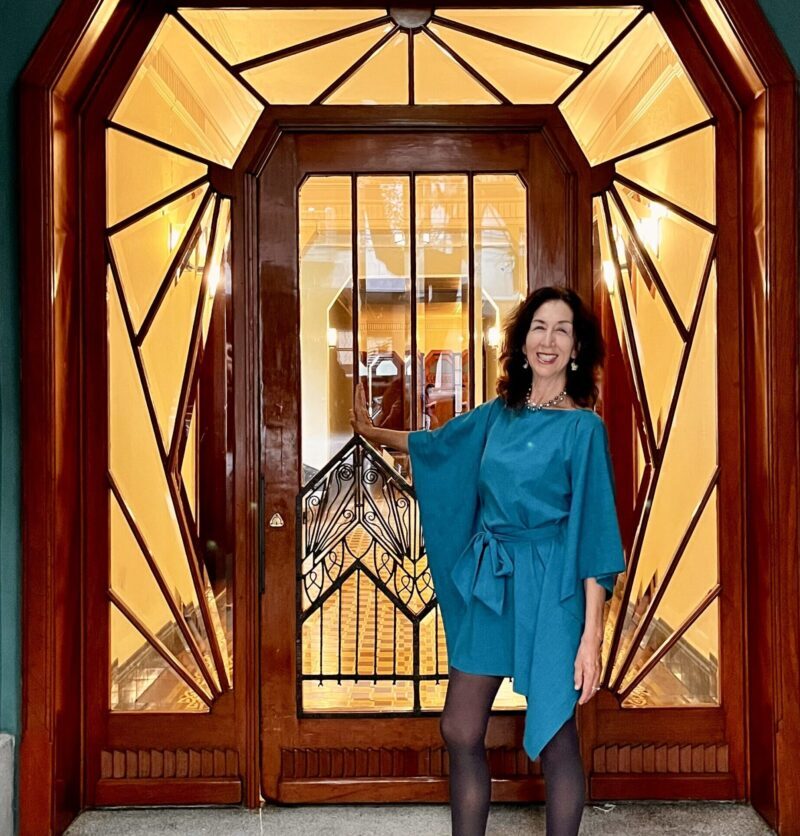 Manuela Gomez Rhine before her Tia Elisa's former apartment in La Condesa, Mexico City.