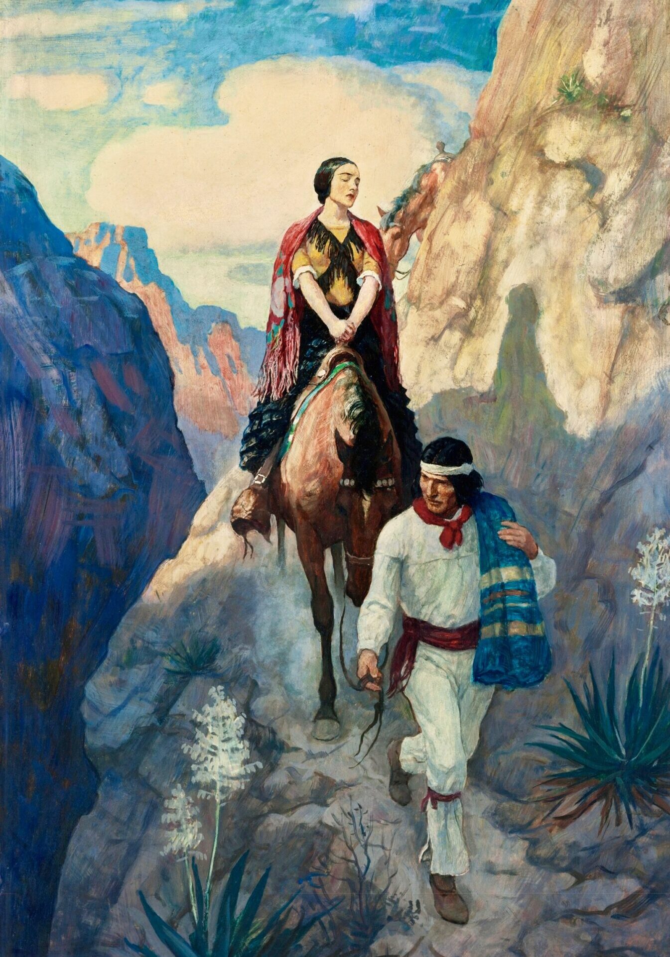 N.C. Wyeth: Ramona and Alessandro on the Narrow Trail (1939)